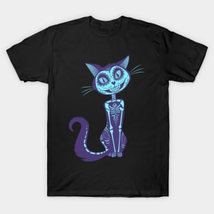 Spooky Cat Blue - Spooky Halloween T-Shirt